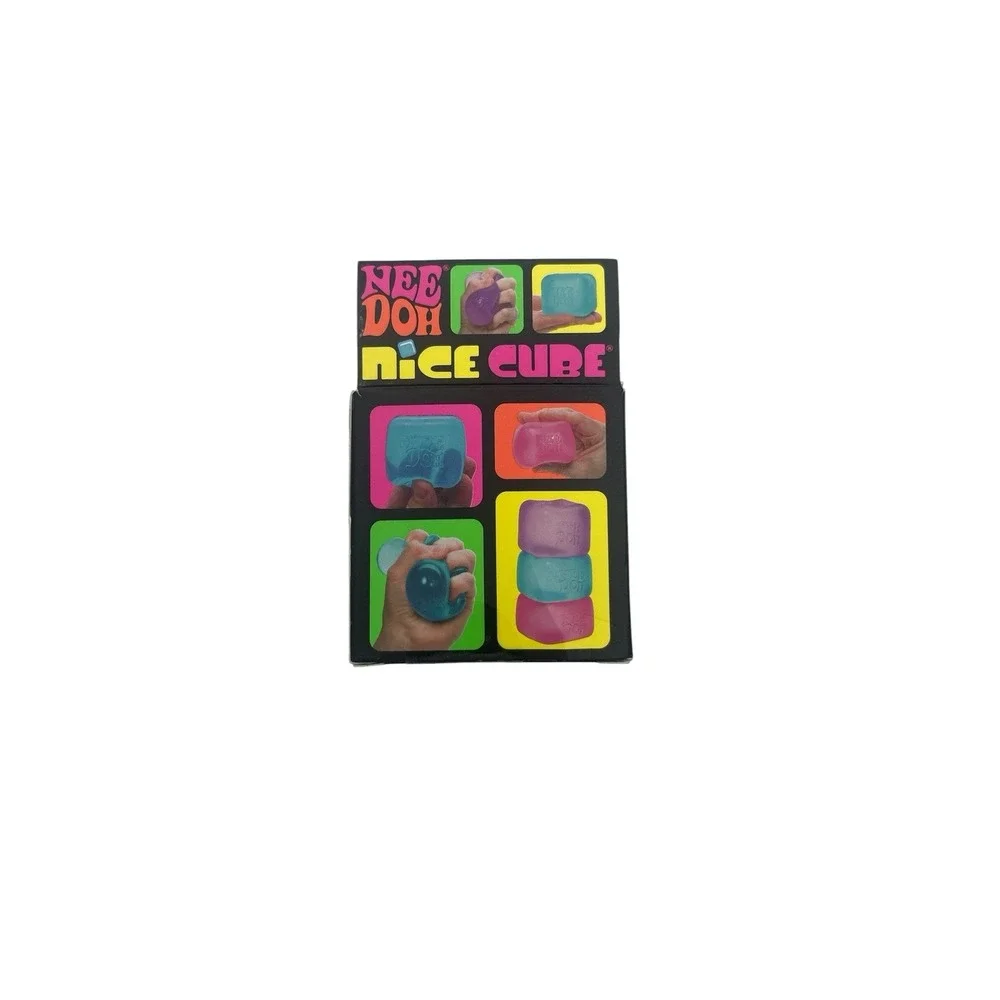 NeeDoh Nice Cube Super Solid Squish Purple Schylling New BOX DAMAGE
